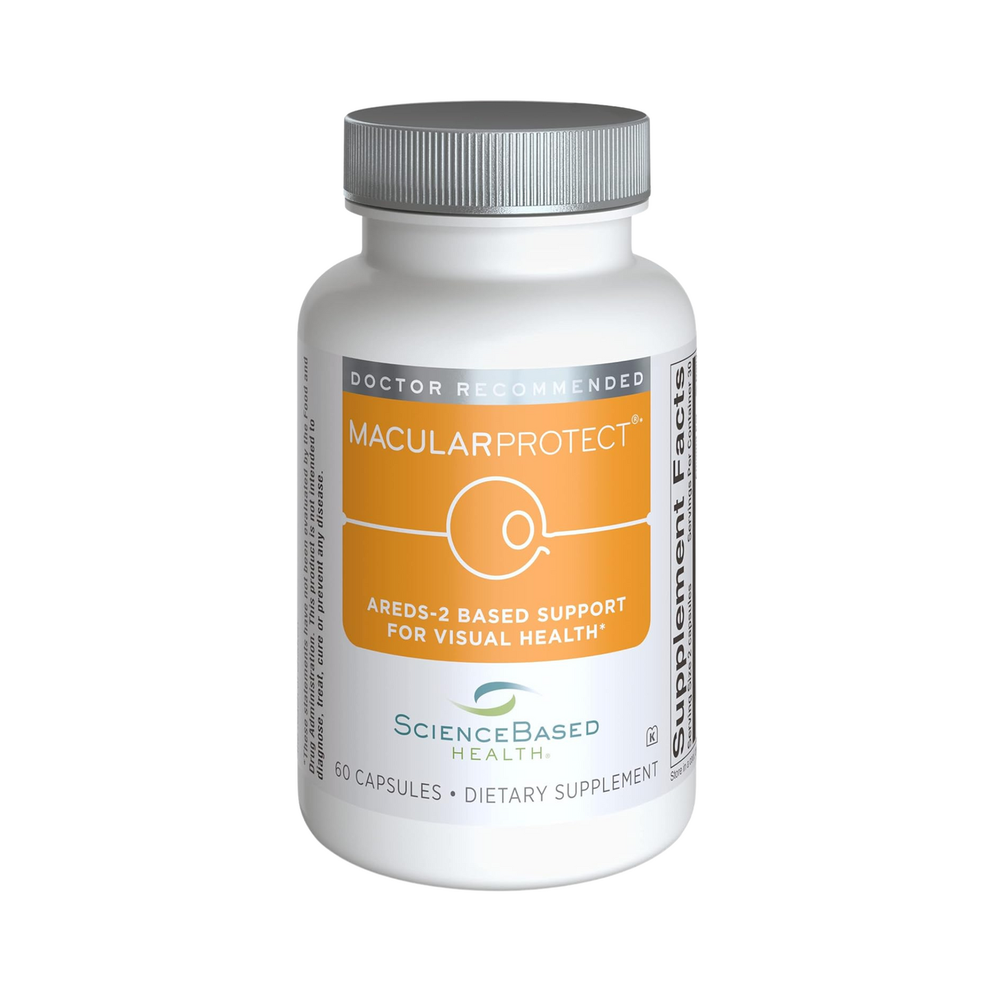 SBH MacularProtect eye vitamin supplement bottle with lutein and zeaxanthin for macular health and vision support.